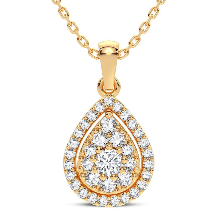Chic 14K Yellow Gold Lab Diamond Pendant for Modern Women