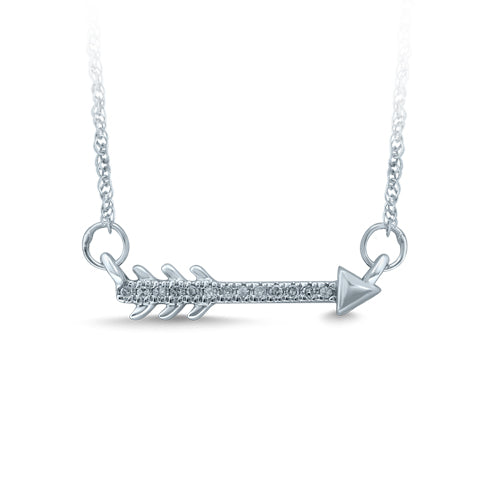 14K White Gold 0.03CT Lab Diamond Pendant Necklace