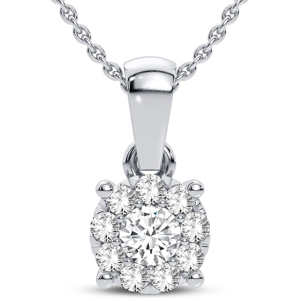 Chic 14k White Gold Lab Grown Diamond Womens Pendant