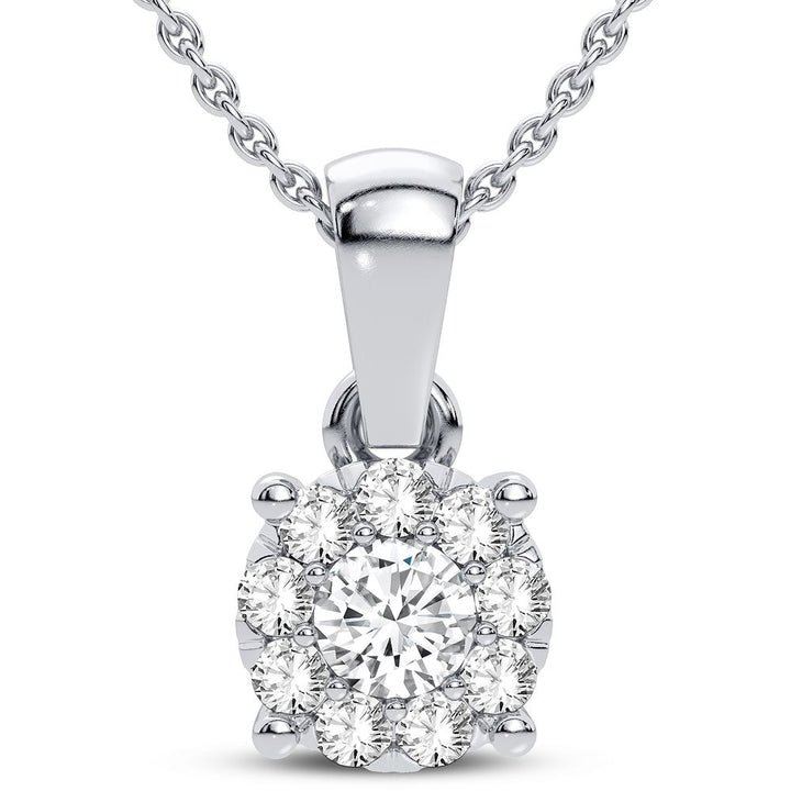 Chic 14k White Gold Lab Grown Diamond Womens Pendant