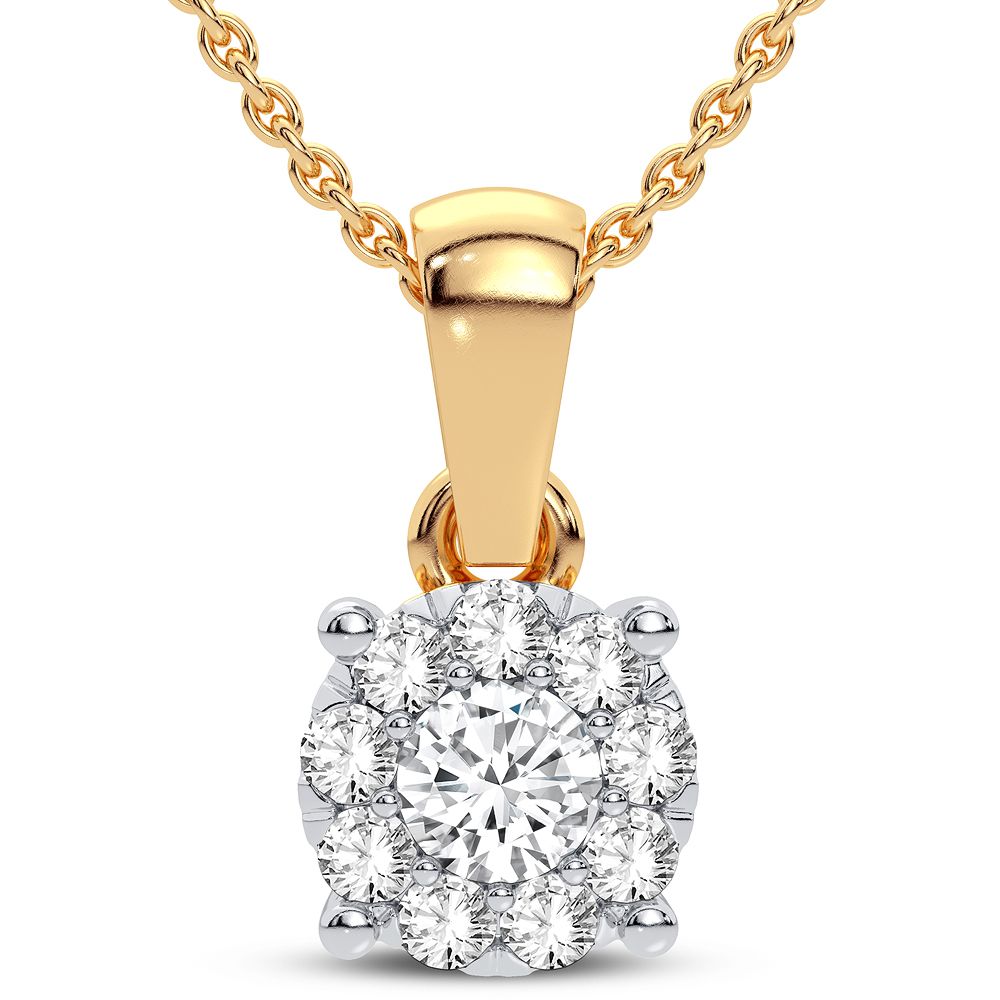 Chic 14k Yellow Gold 0.25CT Lab Diamond Womens Pendant