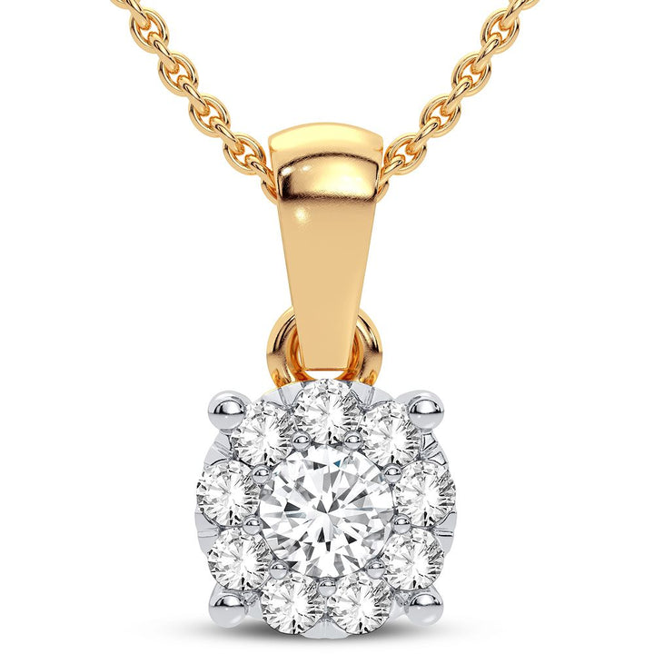 Chic 14k Yellow Gold 0.25CT Lab Diamond Womens Pendant