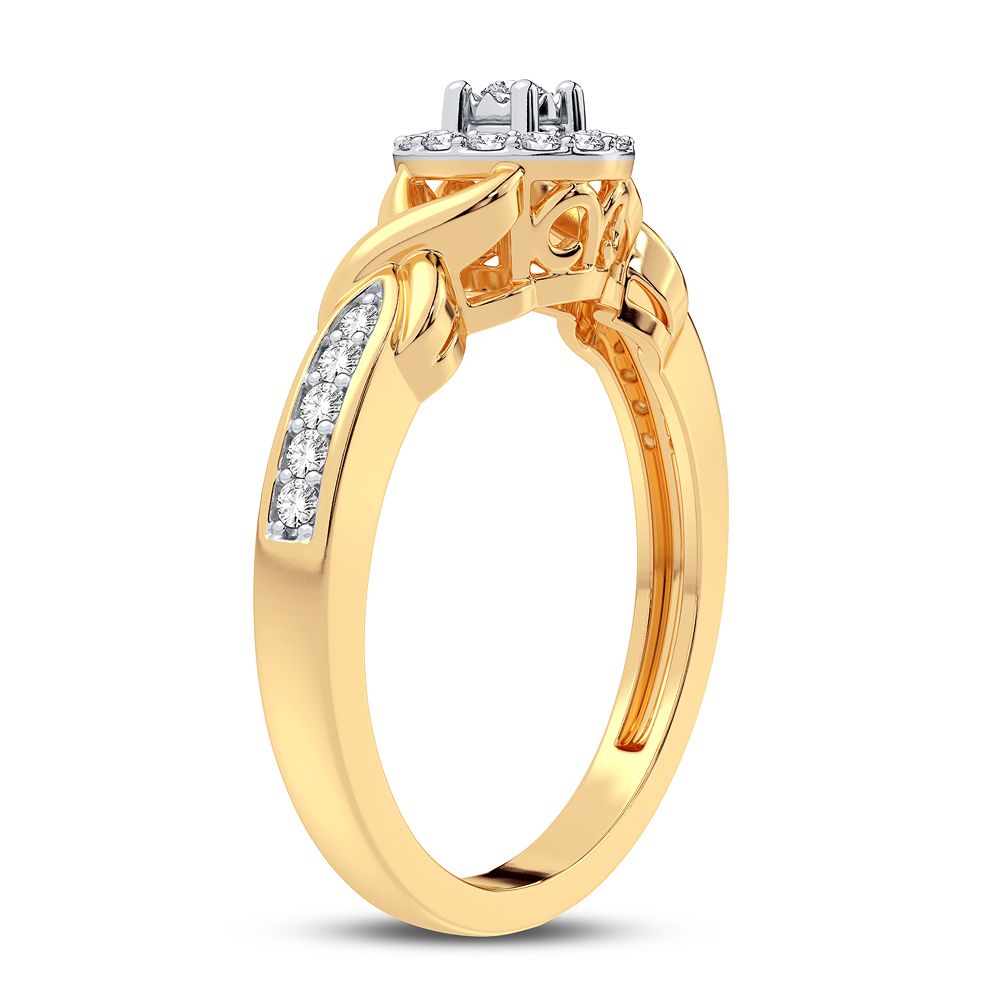 14K Yellow Gold Lab Diamond Promise Ring (0.17CT)