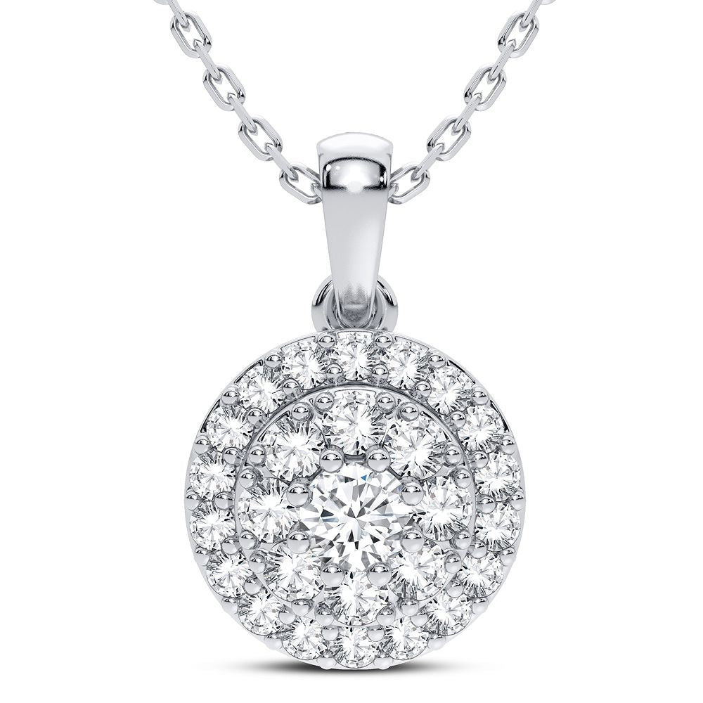 Chic 14k White Gold 0.33CT Lab Diamond Pendant for Her