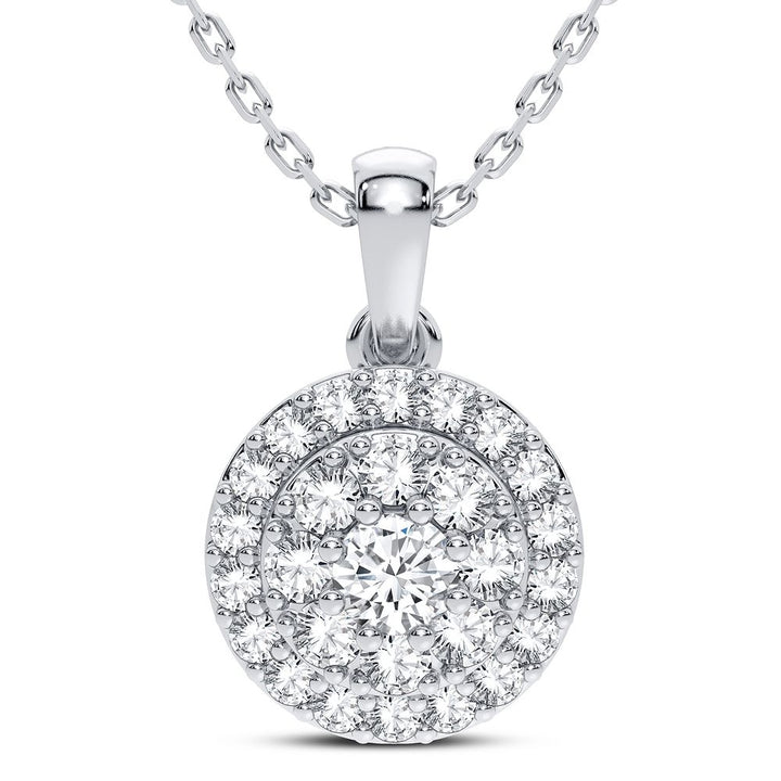 Chic 14k White Gold 0.33CT Lab Diamond Pendant for Her