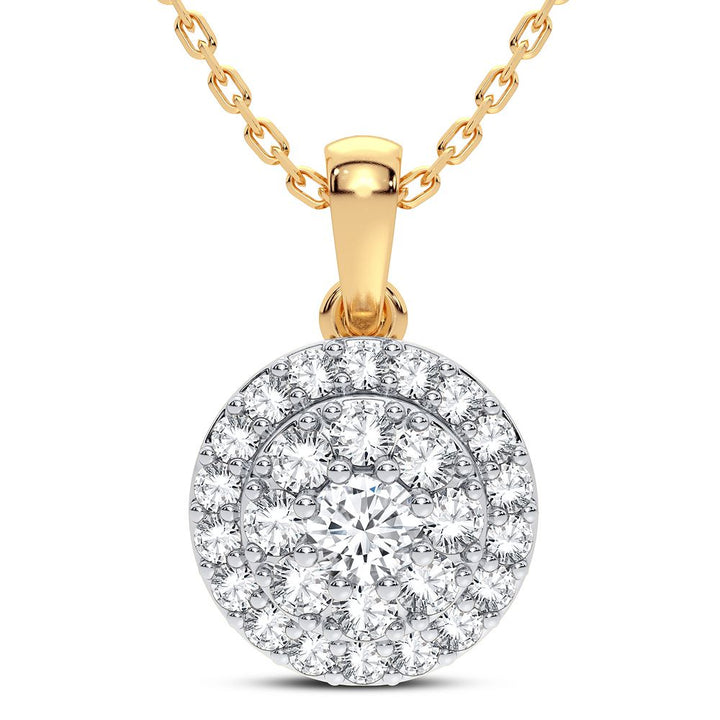 Chic 14K Yellow Gold 0.33CT Lab Diamond Pendant for Her