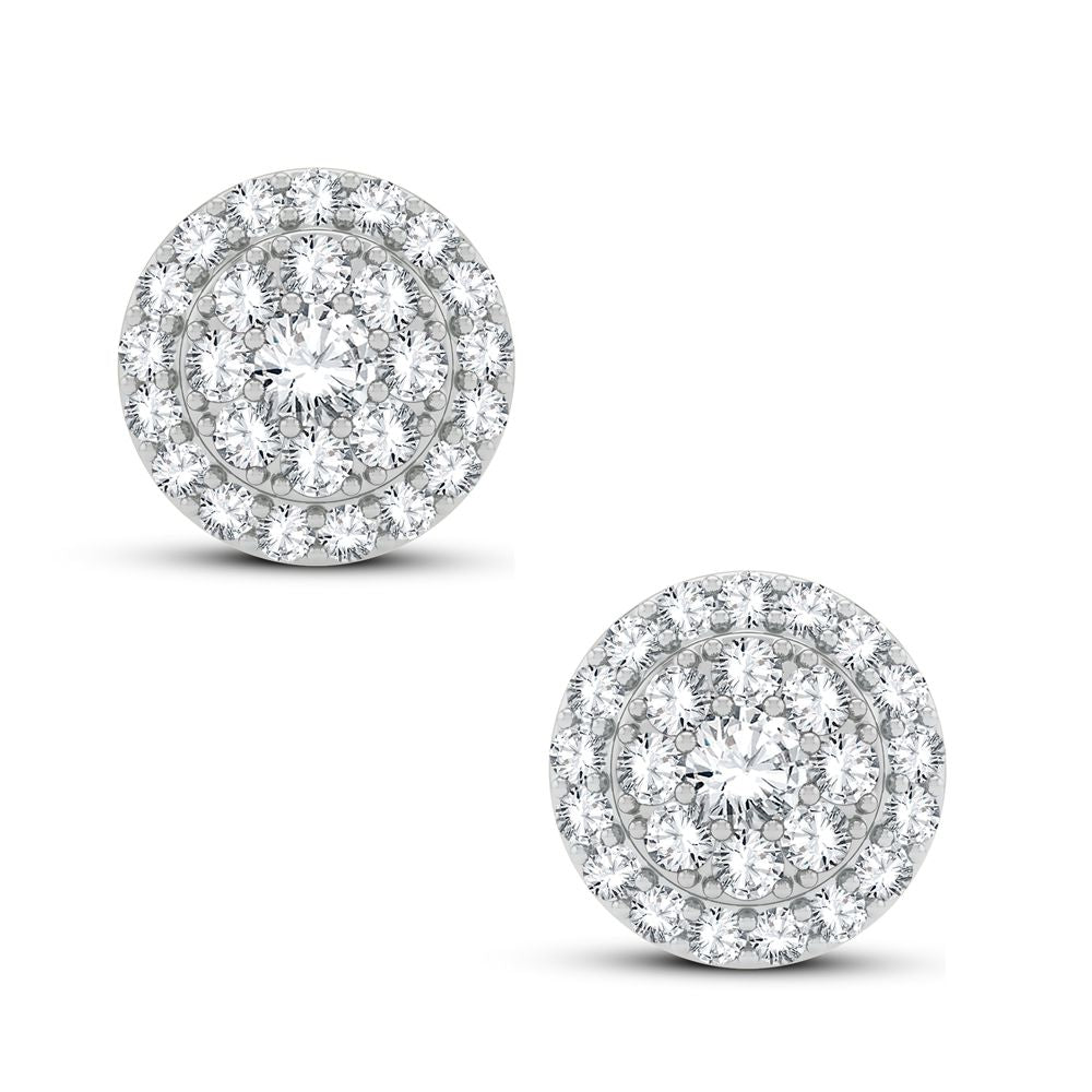 14k White Gold Lab Diamond Stud Earrings for Women