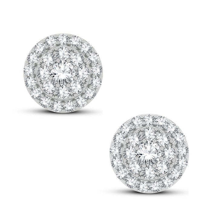 14k White Gold Lab Diamond Stud Earrings for Women