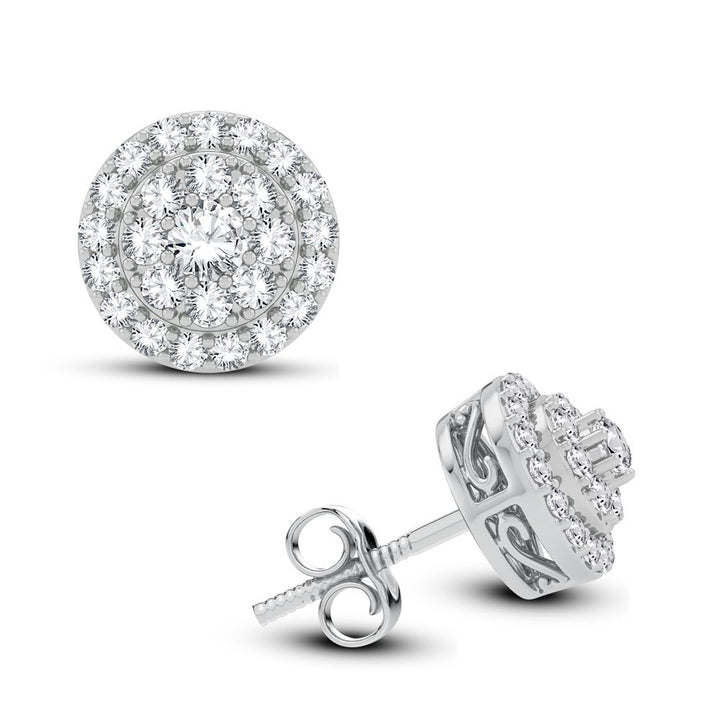14k White Gold Lab Diamond Stud Earrings for Women