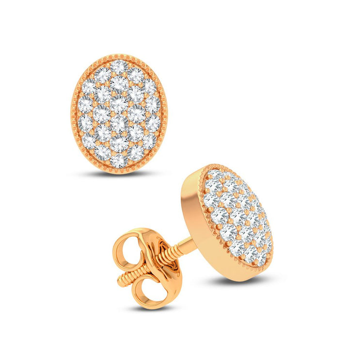 Chic 14k Yellow Gold Lab Diamond Stud Earrings - 0.20CT