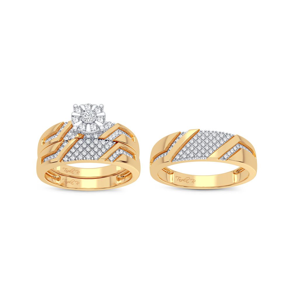 14K Yellow Gold 0.50CT Lab Diamond Womens Trio Set