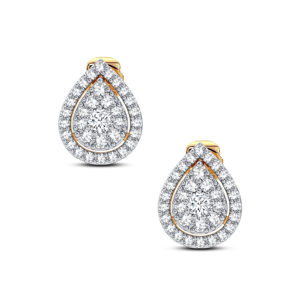14k Yellow Gold Lab Diamond Stud Earrings for Women