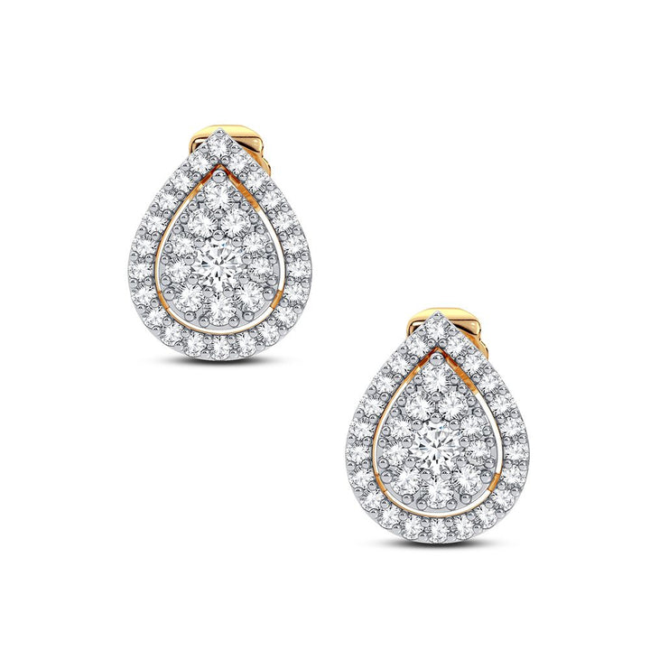14k Yellow Gold Lab Diamond Stud Earrings for Women