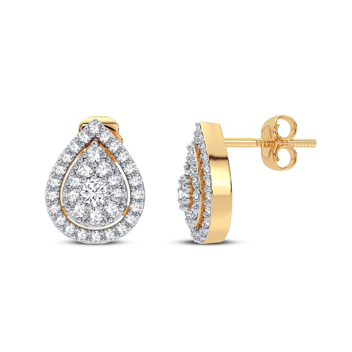 14k Yellow Gold Lab Diamond Stud Earrings for Women