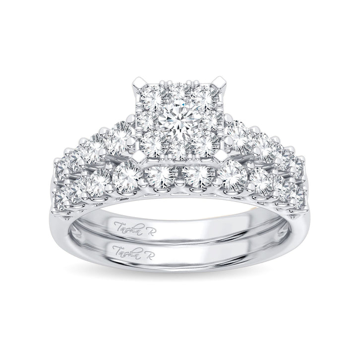 Sparkling 14k White Gold 1CT Lab Diamond Bridal Ring