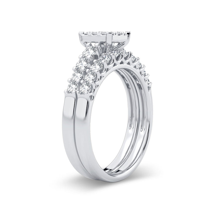 Sparkling 14k White Gold 1CT Lab Diamond Bridal Ring