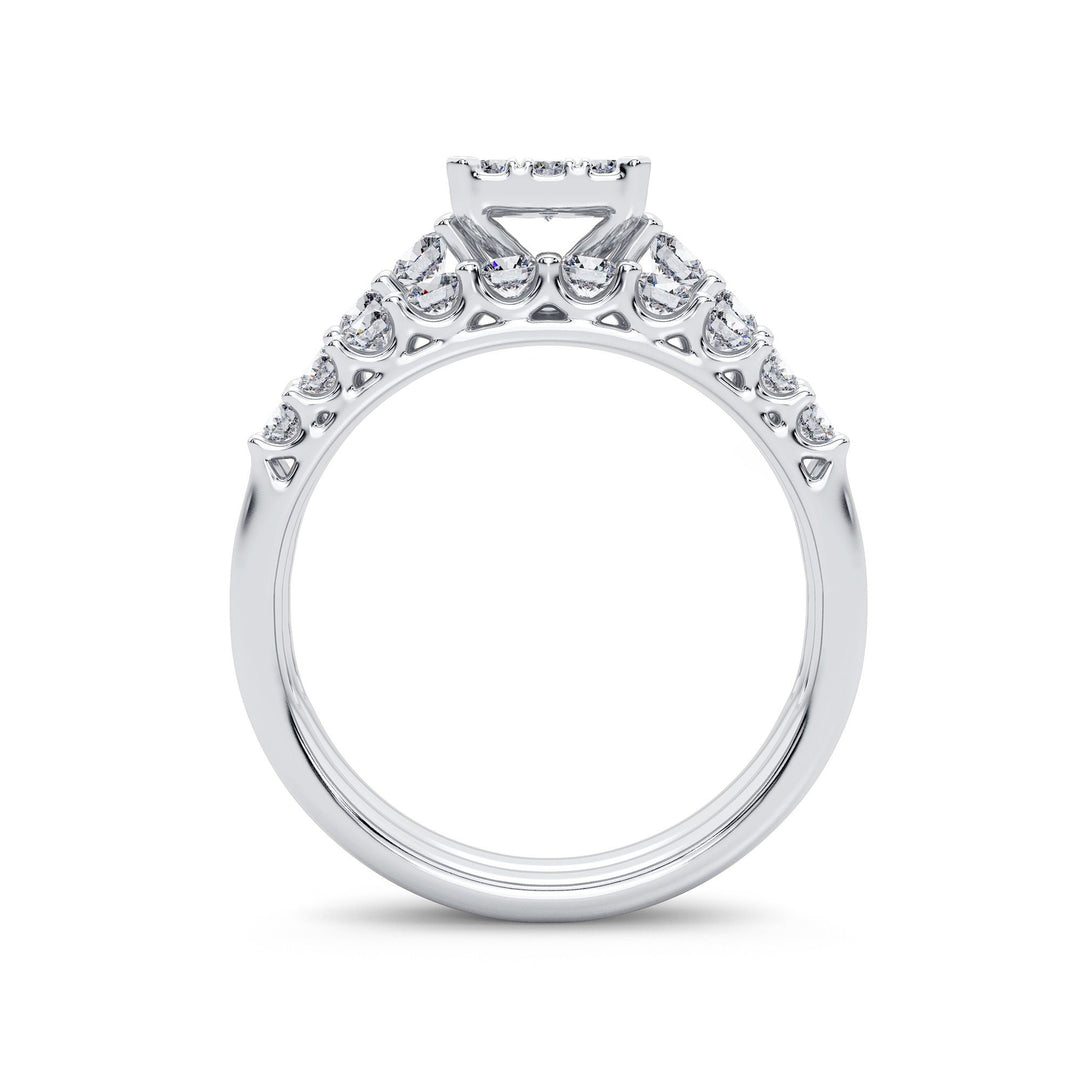 Sparkling 14k White Gold 1CT Lab Diamond Bridal Ring