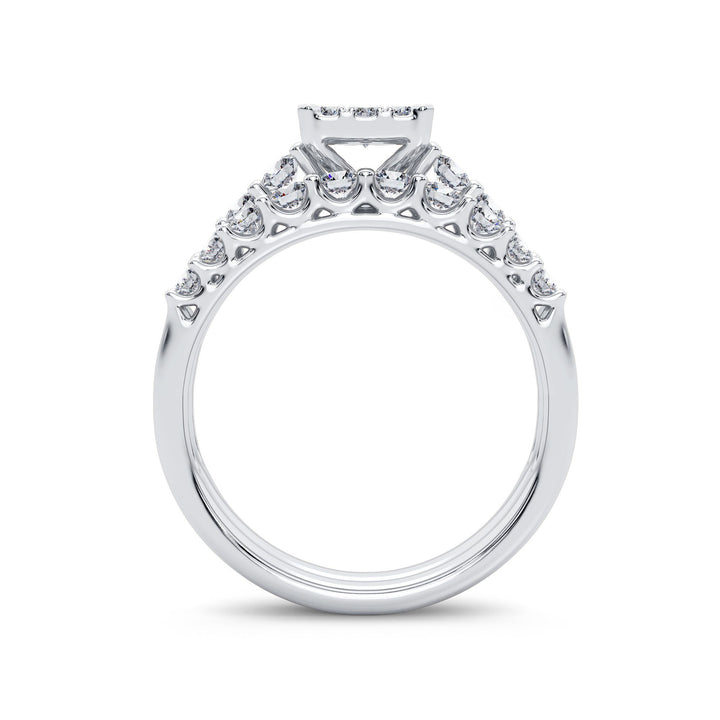 Sparkling 14k White Gold 1CT Lab Diamond Bridal Ring