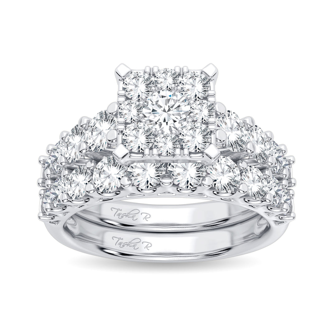 Brilliant 14k White Gold 2CT Lab Diamond Bridal Ring
