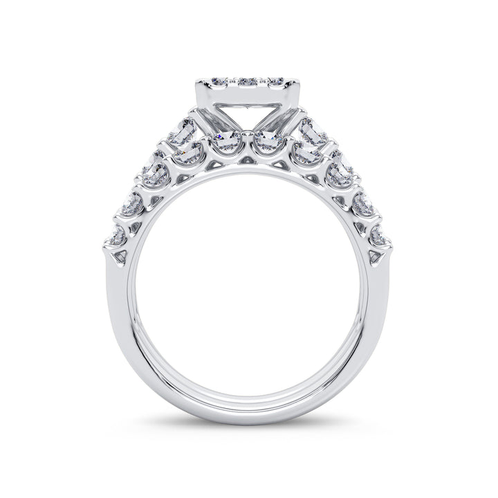 Brilliant 14k White Gold 2CT Lab Diamond Bridal Ring