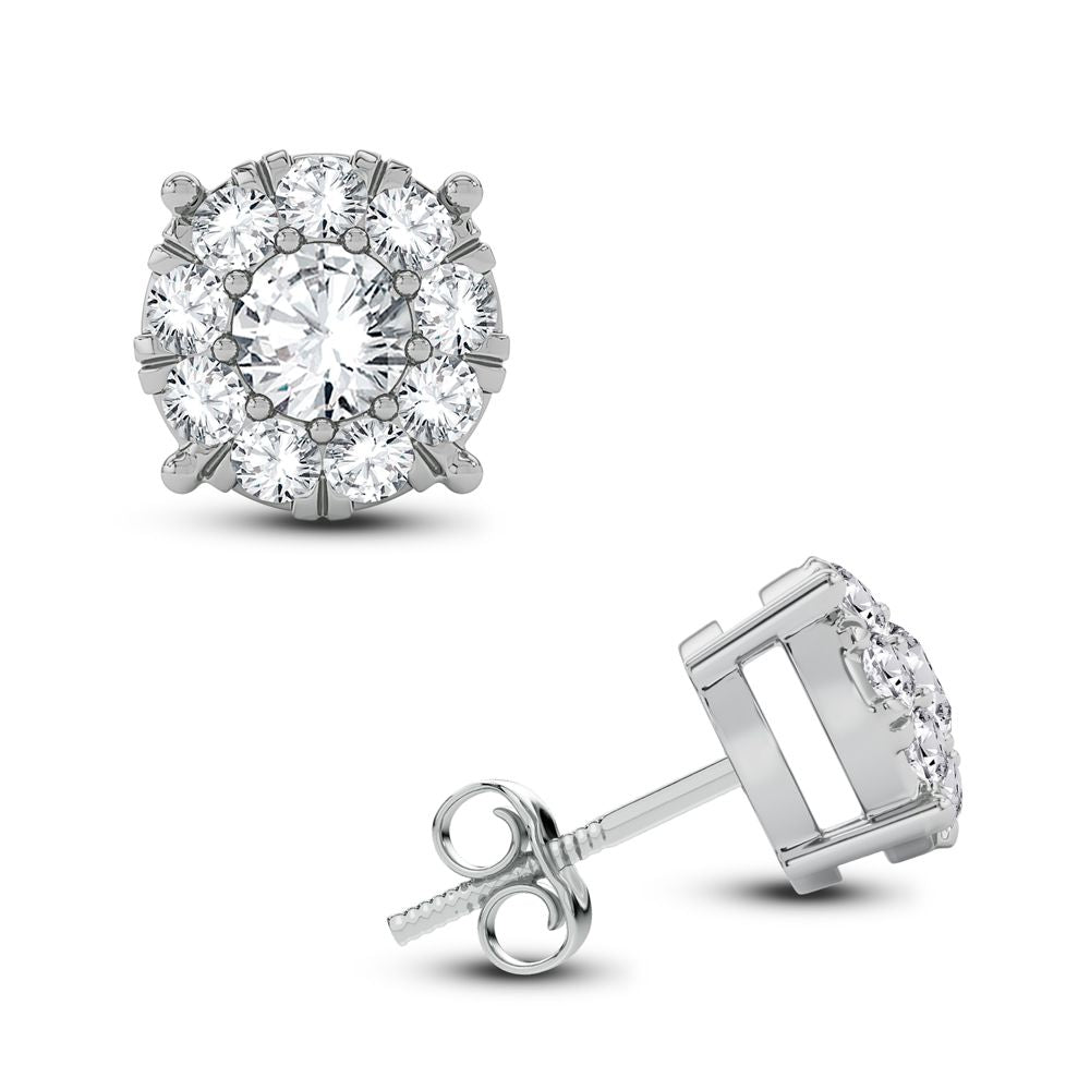 Chic 14k White Gold 0.50CT Lab Diamond Earring Set