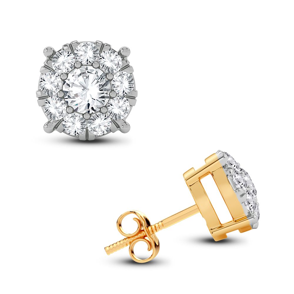 14k Yellow Gold 0.50CT Lab Diamond Stud Earrings for Women