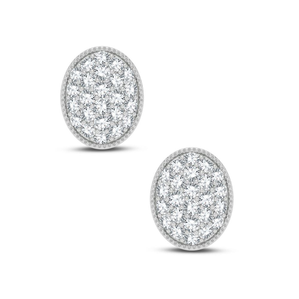 Chic 14k White Gold Lab Diamond Stud Earrings - 0.20CT