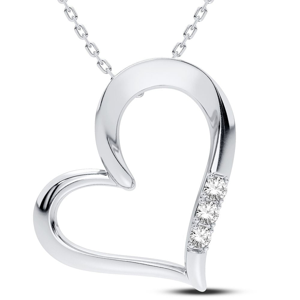 Delicate 0.06CT Lab Diamond Pendant in White Gold