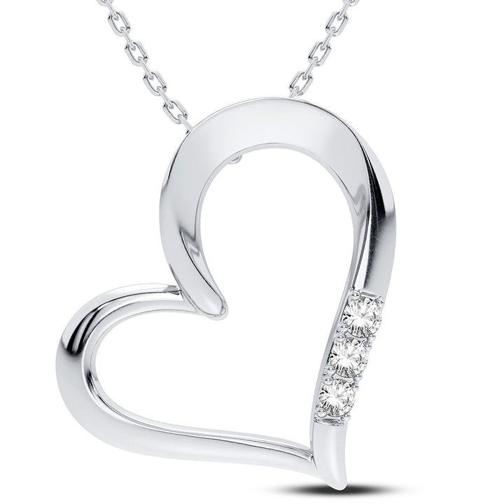 Delicate 0.06CT Lab Diamond Pendant in White Gold
