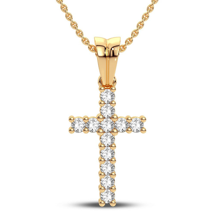 14K Yellow Gold Lab Diamond Womens Pendant Charm