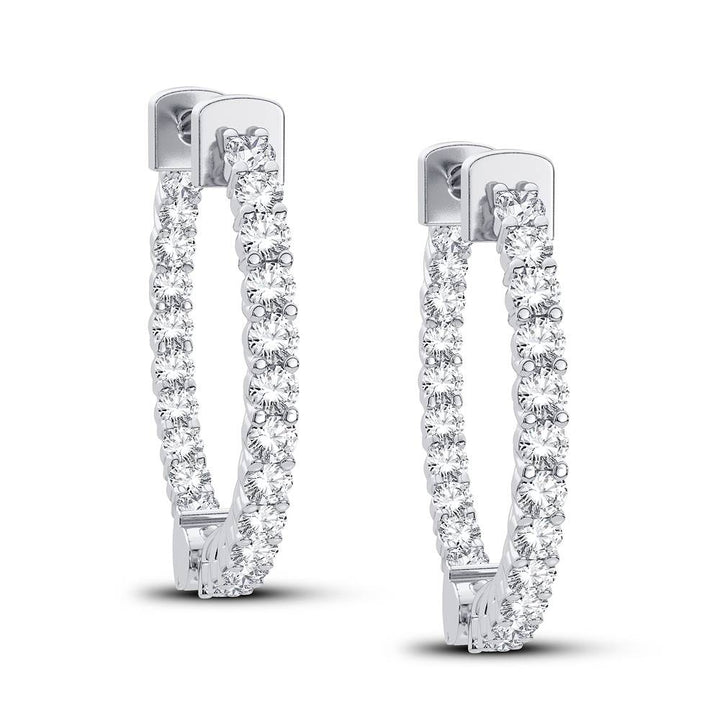Chic 14k White Gold 0.50CT Lab Diamond Hoop Earrings