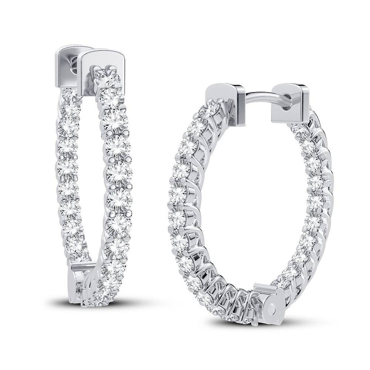 Chic 14k White Gold 0.50CT Lab Diamond Hoop Earrings