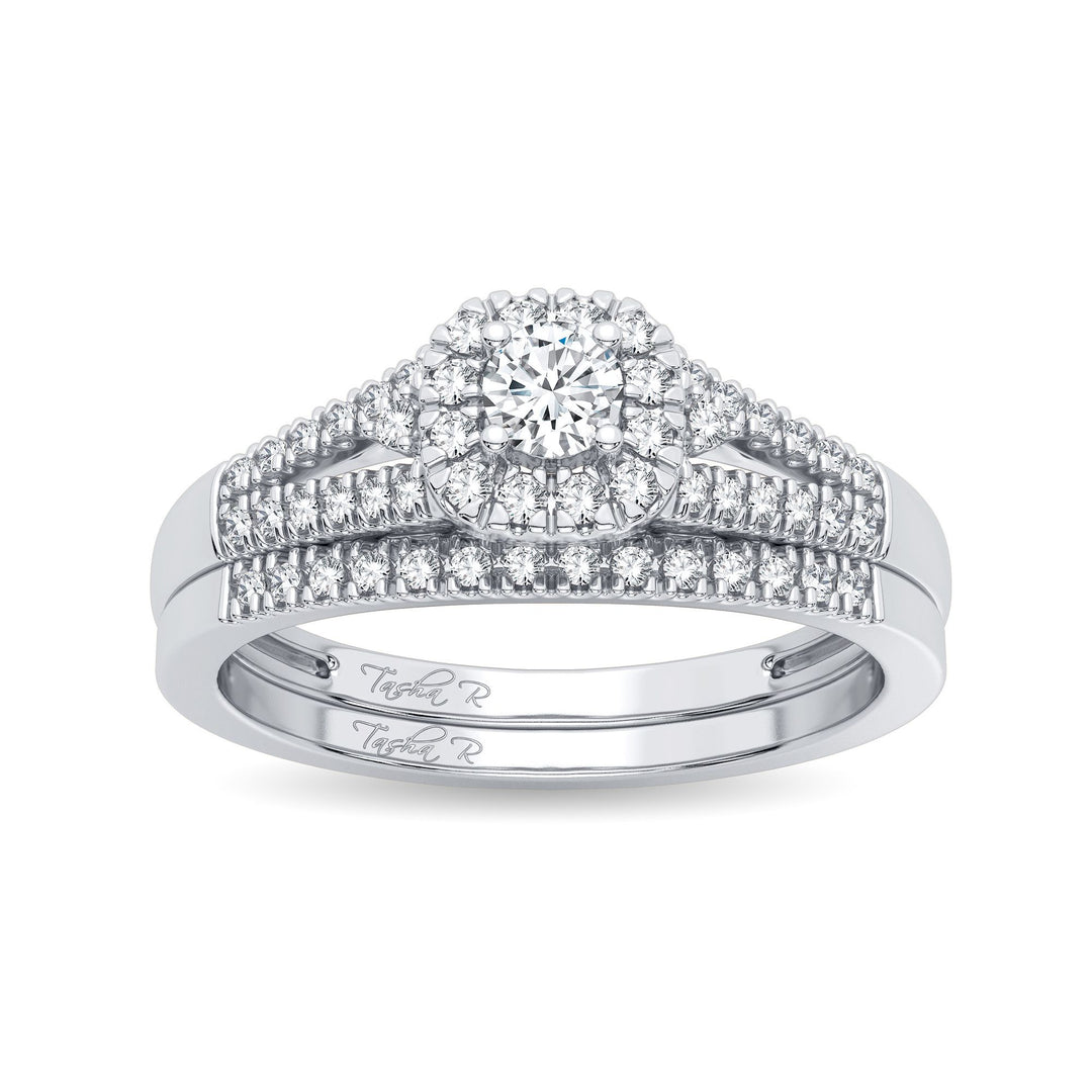 Elegant 14K White Gold Lab Diamond Womens Bridal Ring