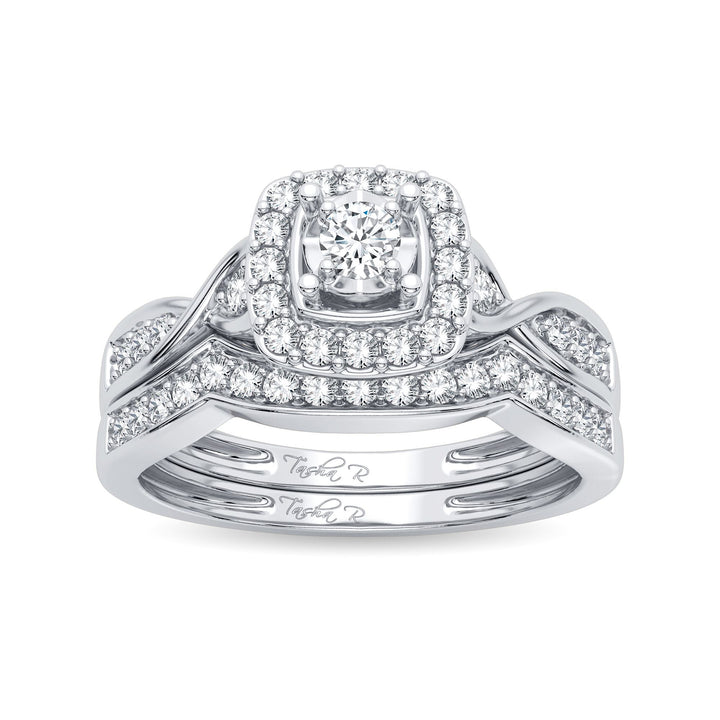 Elegant 10k White Gold 0.40CT Lab Diamond Engagement Ring
