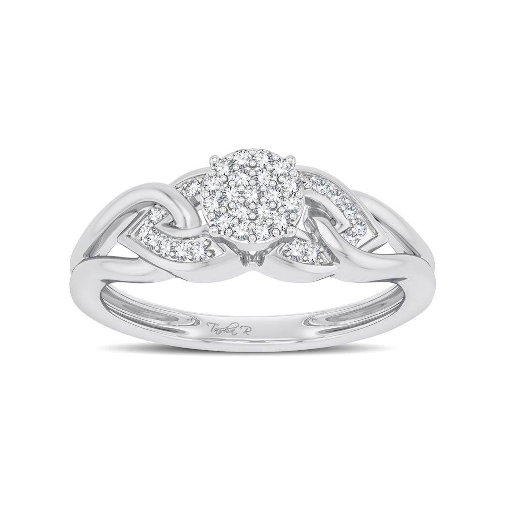 14k White Gold 0.08CT Lab Diamond Promise Ring for Her
