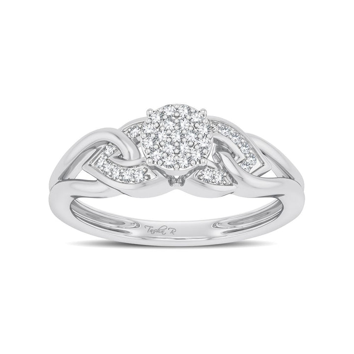 14k White Gold 0.08CT Lab Diamond Promise Ring for Her