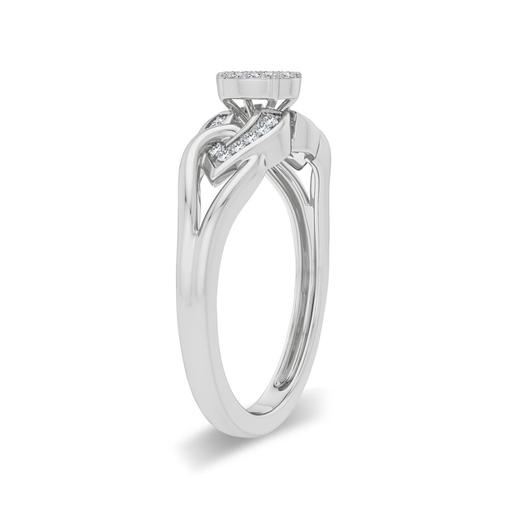 14k White Gold 0.08CT Lab Diamond Promise Ring for Her