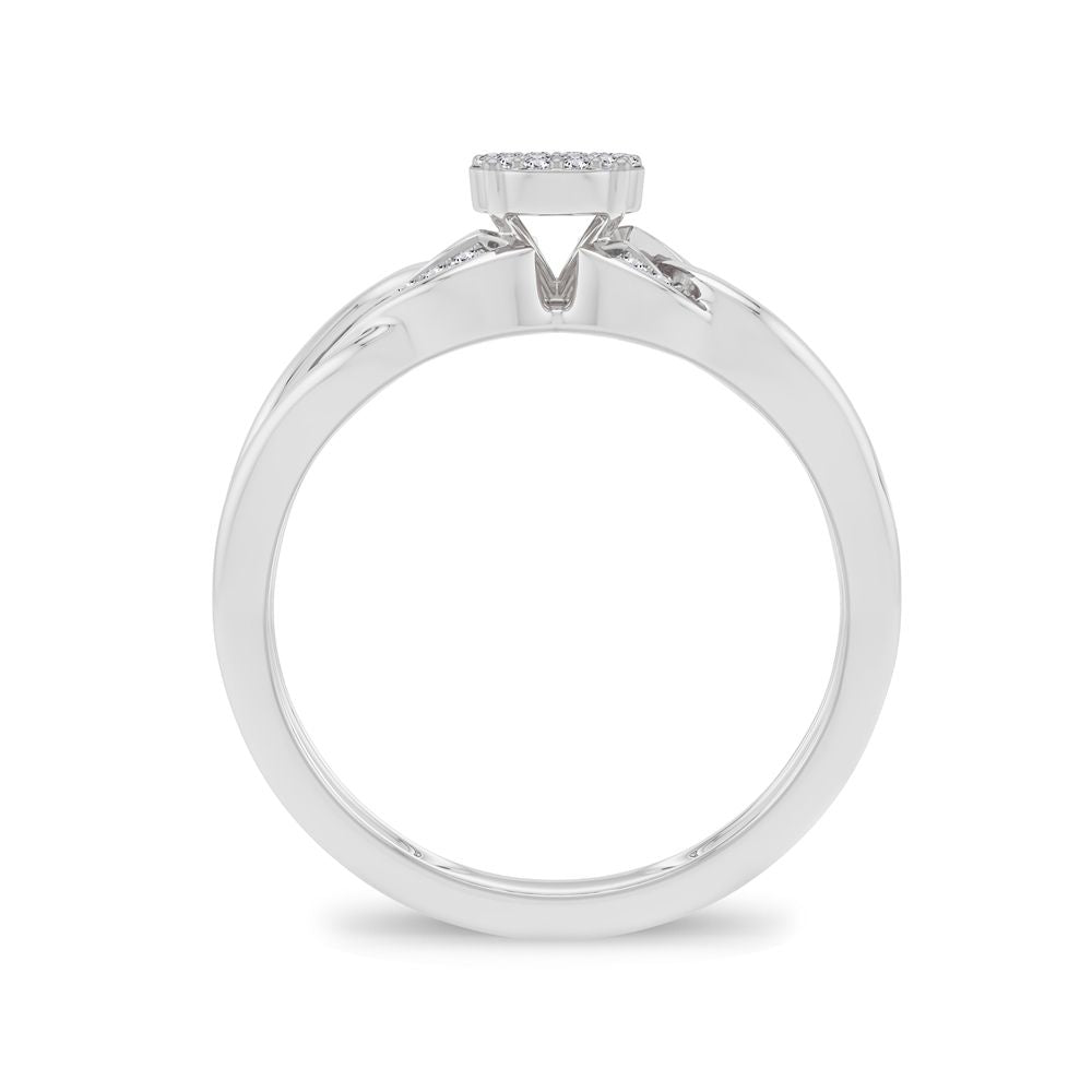 14k White Gold 0.08CT Lab Diamond Promise Ring for Her