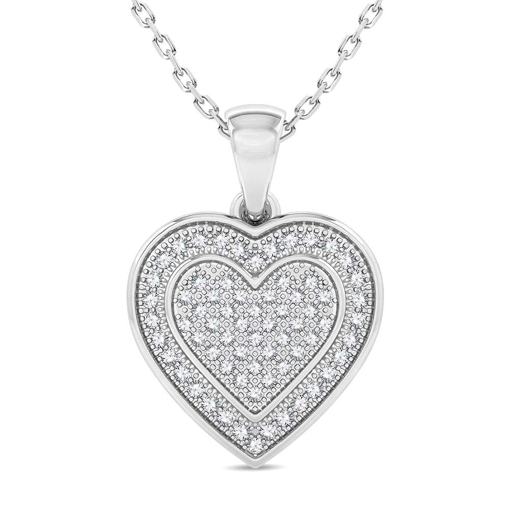 Chic 10k White Gold Lab Diamond Pendant for Women