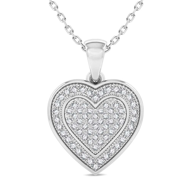 Chic 10k White Gold Lab Diamond Pendant for Women
