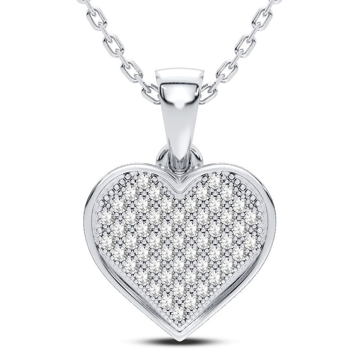 Chic 10k White Gold Lab Diamond Pendant for Women
