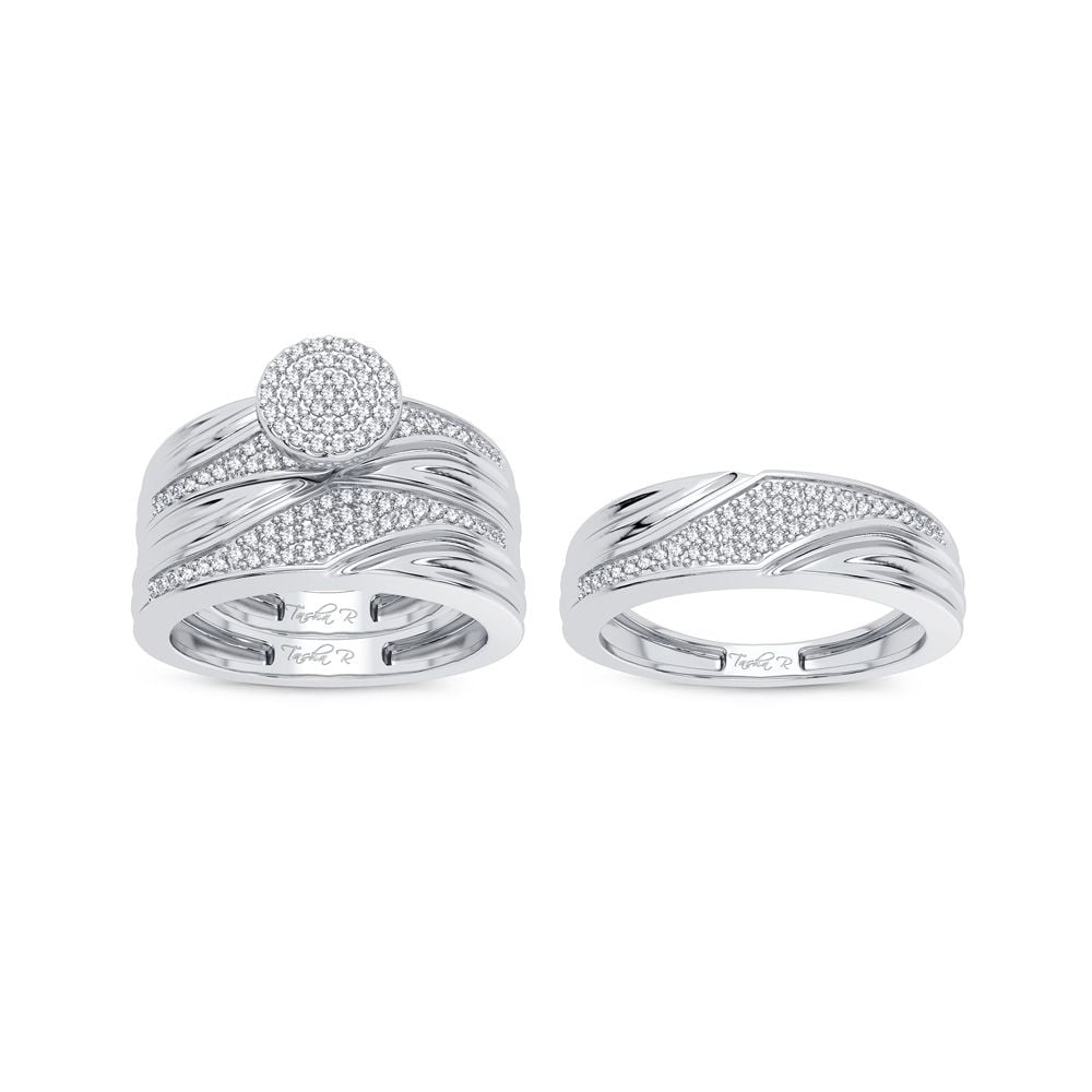 10K 0.35CT Diamond Trio Set