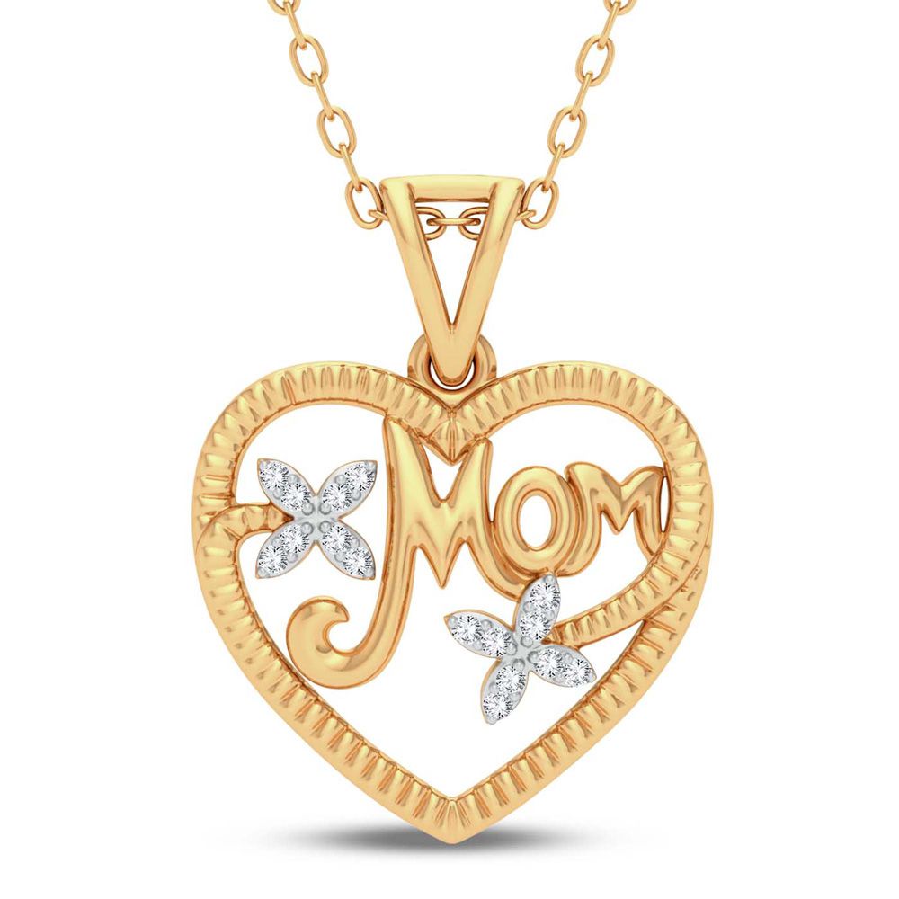 Chic 10k Yellow Gold 0.03ct Lab Diamond Pendant for Women