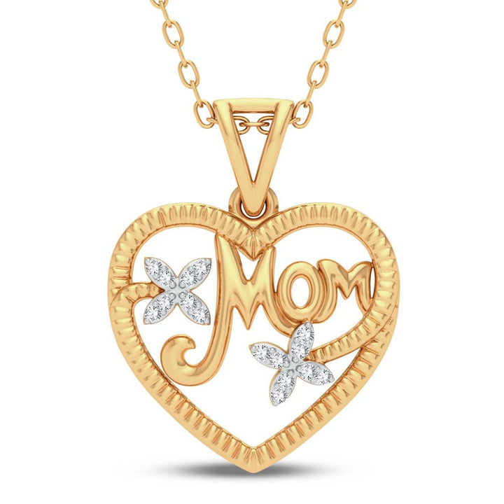 Chic 10k Yellow Gold 0.03ct Lab Diamond Pendant for Women