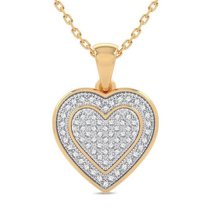 Chic 10k Yellow Gold Lab Diamond Pendant for Women