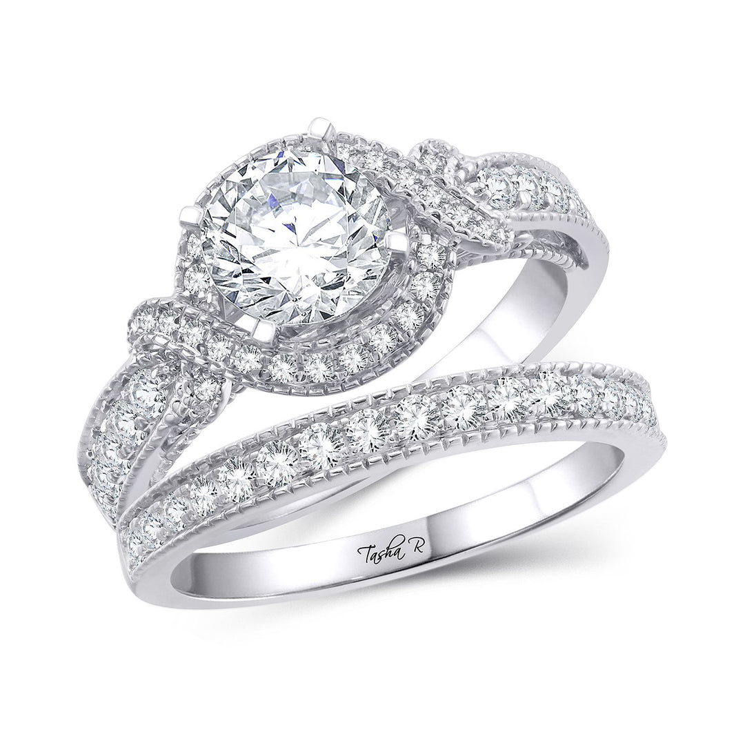 14k White Gold Lab Diamond Semi Mount Engagement Ring