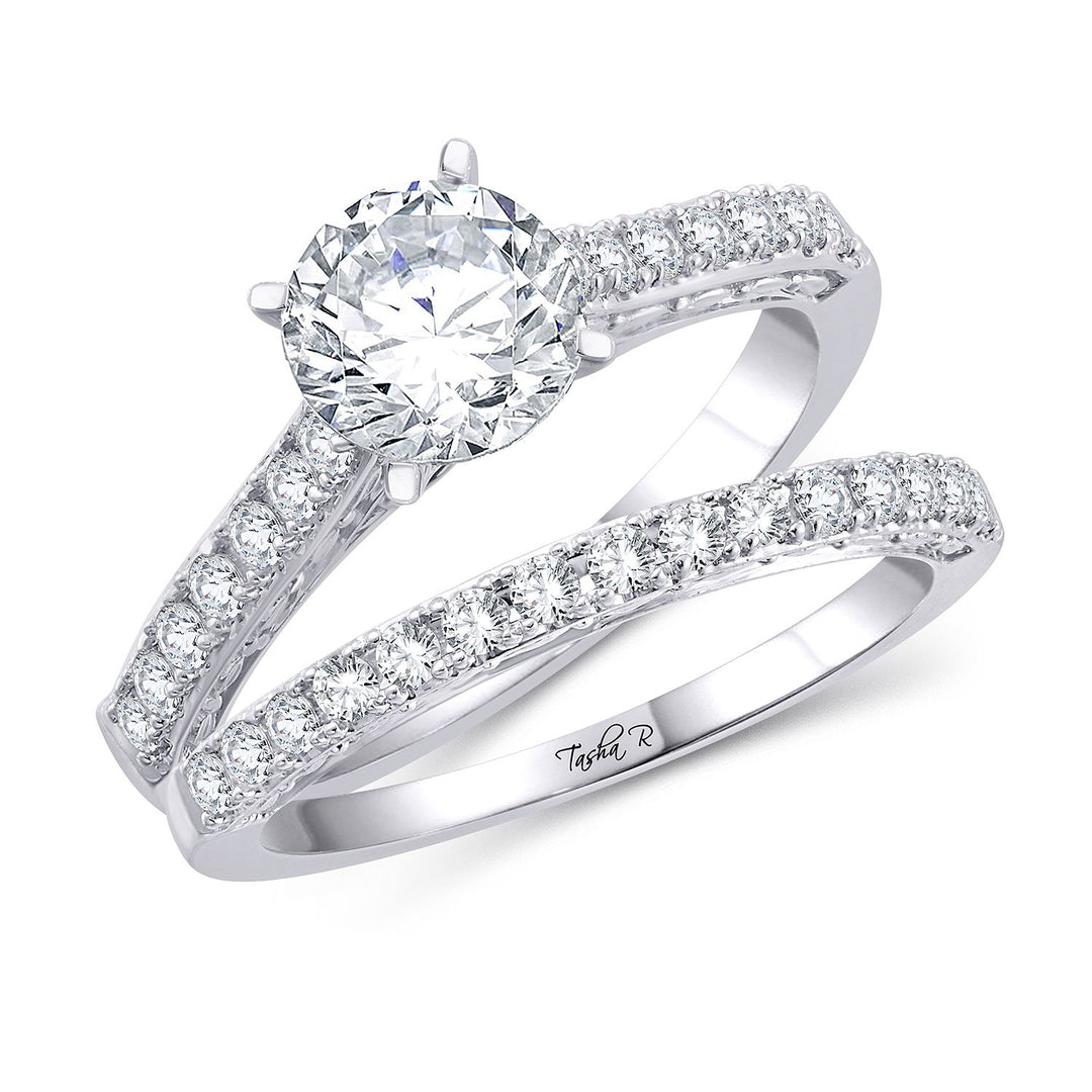 14k White Gold Lab Diamond Engagement Ring Semi Mount (0.50CT)