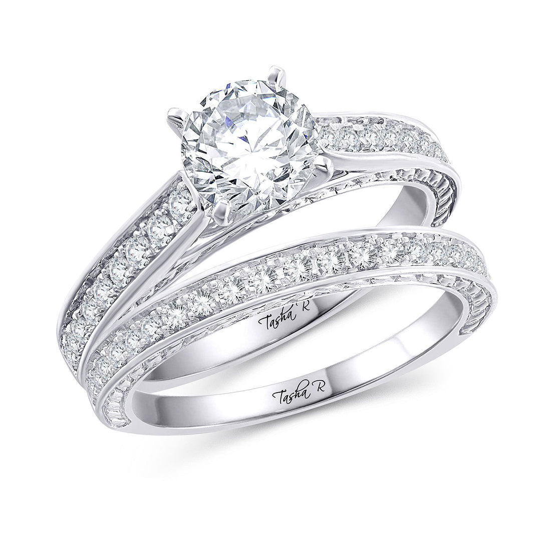 14k White Gold Lab Diamond Semi Mount Engagement Ring