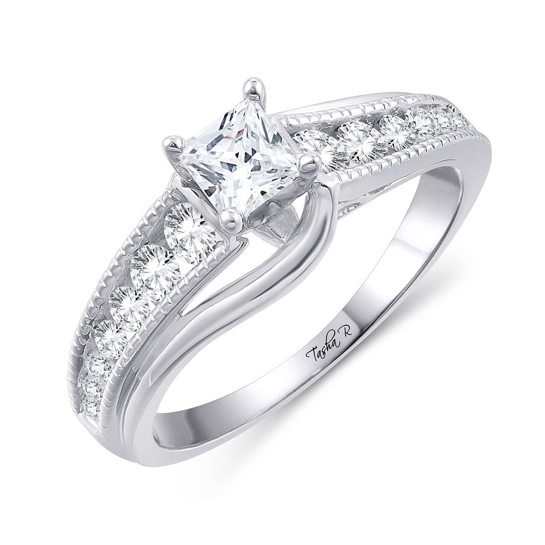 14k White Gold Lab Diamond Semi Mount Engagement Ring