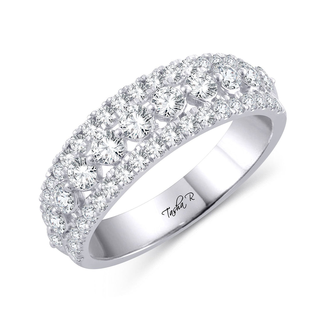 Brilliant 14k White Gold Lab-Created 1CT Diamond Fashion Band Ring
